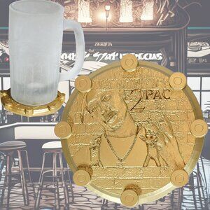 2PAC Drink Coaster 3D Printed Hip Hop Legend Original Resin Bullets West Side